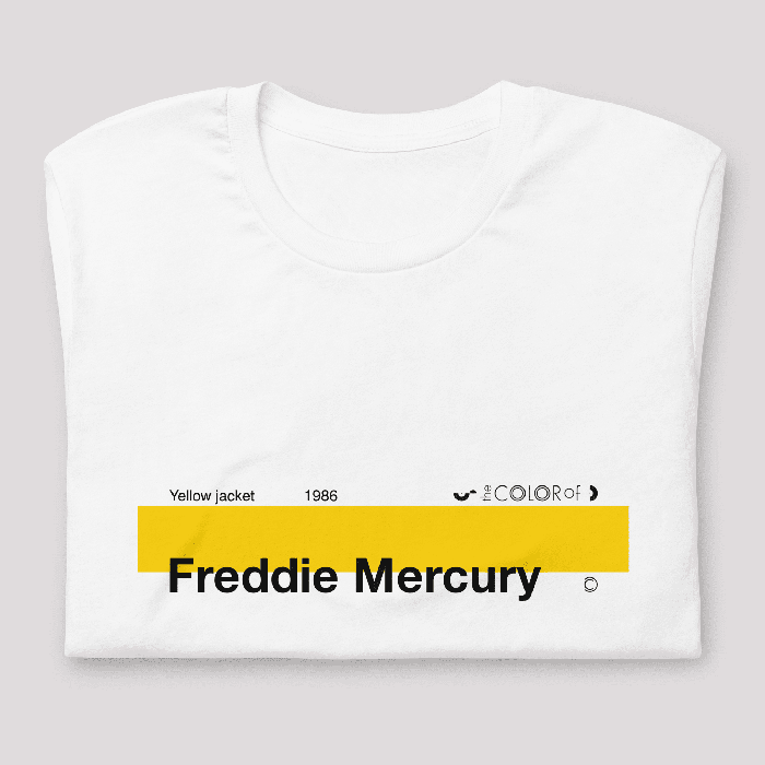 Freddie Mercury t shirt Yellow jacket The Color of Crist